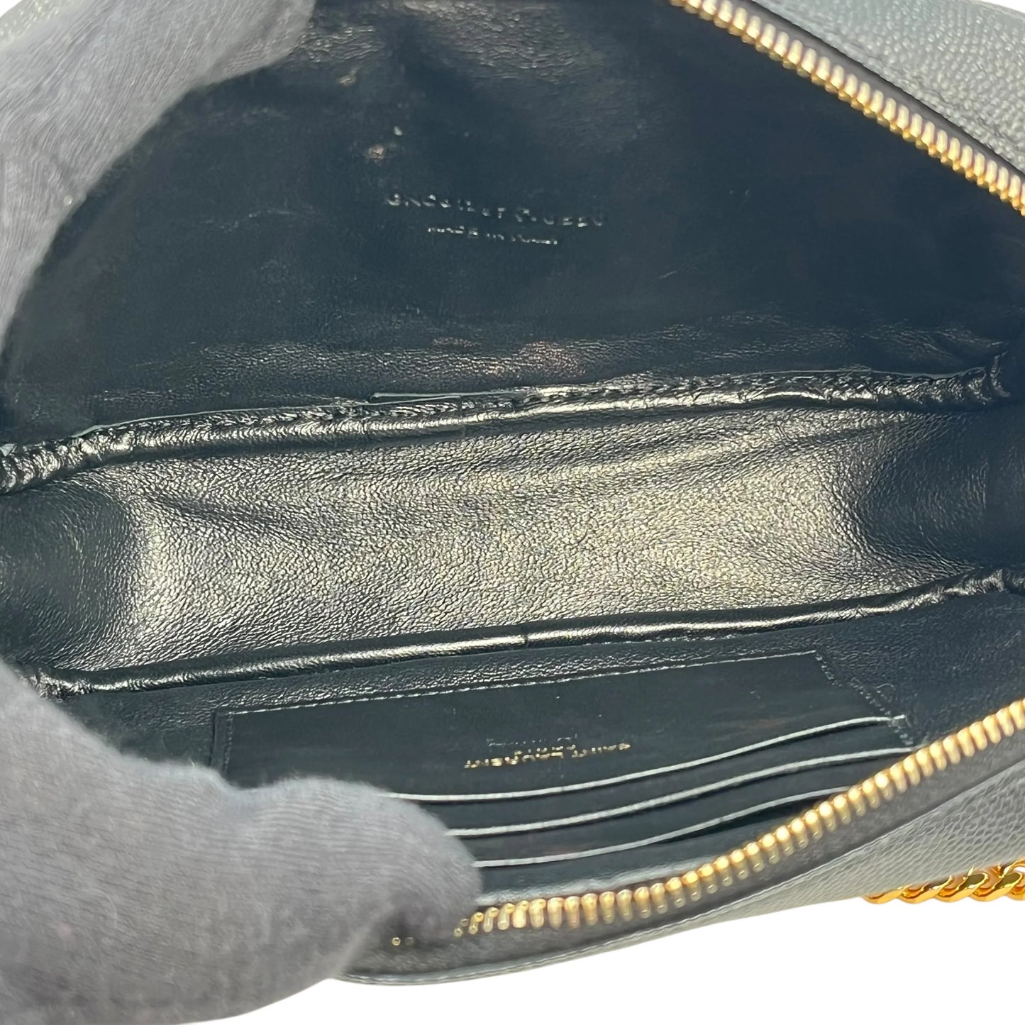 Saint Laurent Lou Mini Bag Calfskin Chain Shoulder Bag - Black 