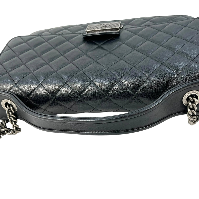 CHANEL CC University Matelasse Goatskin Chain Shoulder Bag - Black 