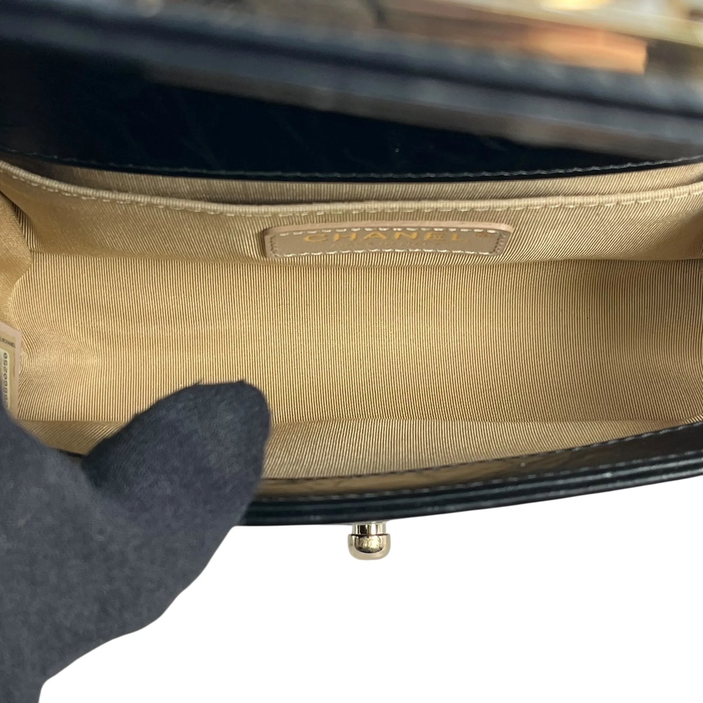 CHANEL Boy Chanel 20 Studded Calfskin Chain Shoulder Bag - Black 