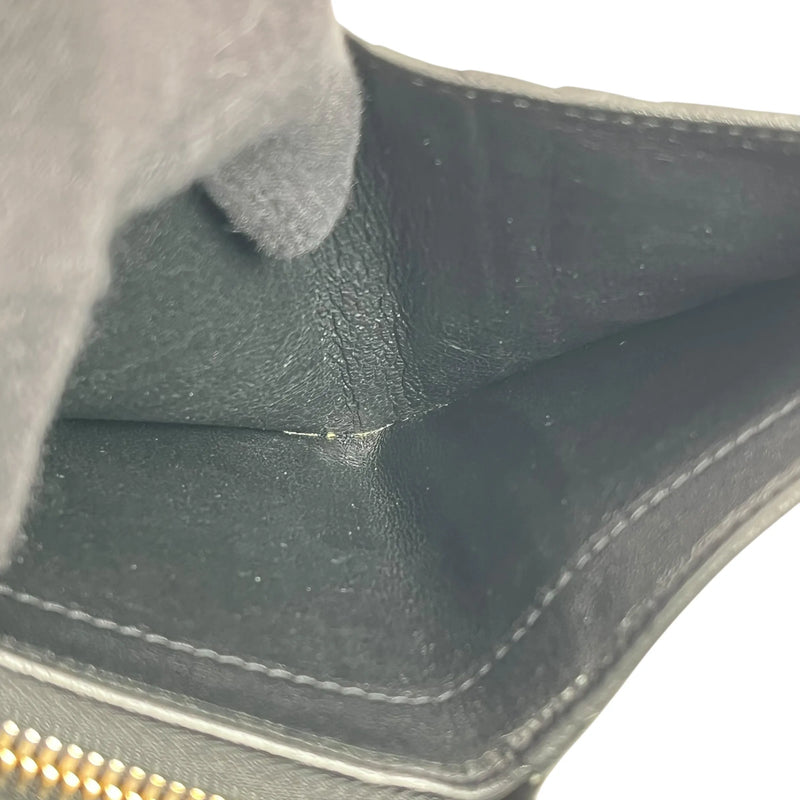 Saint Laurent ジップアラウンドウォレット レザー 二つ折り財布 コンパクトウォレット - ブラック