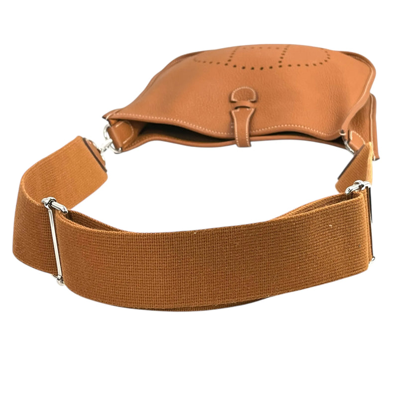 Hermès Evelyn III PM Taurillon Clemence Leather Shoulder Bag with M Stamp (2009) - Brown 