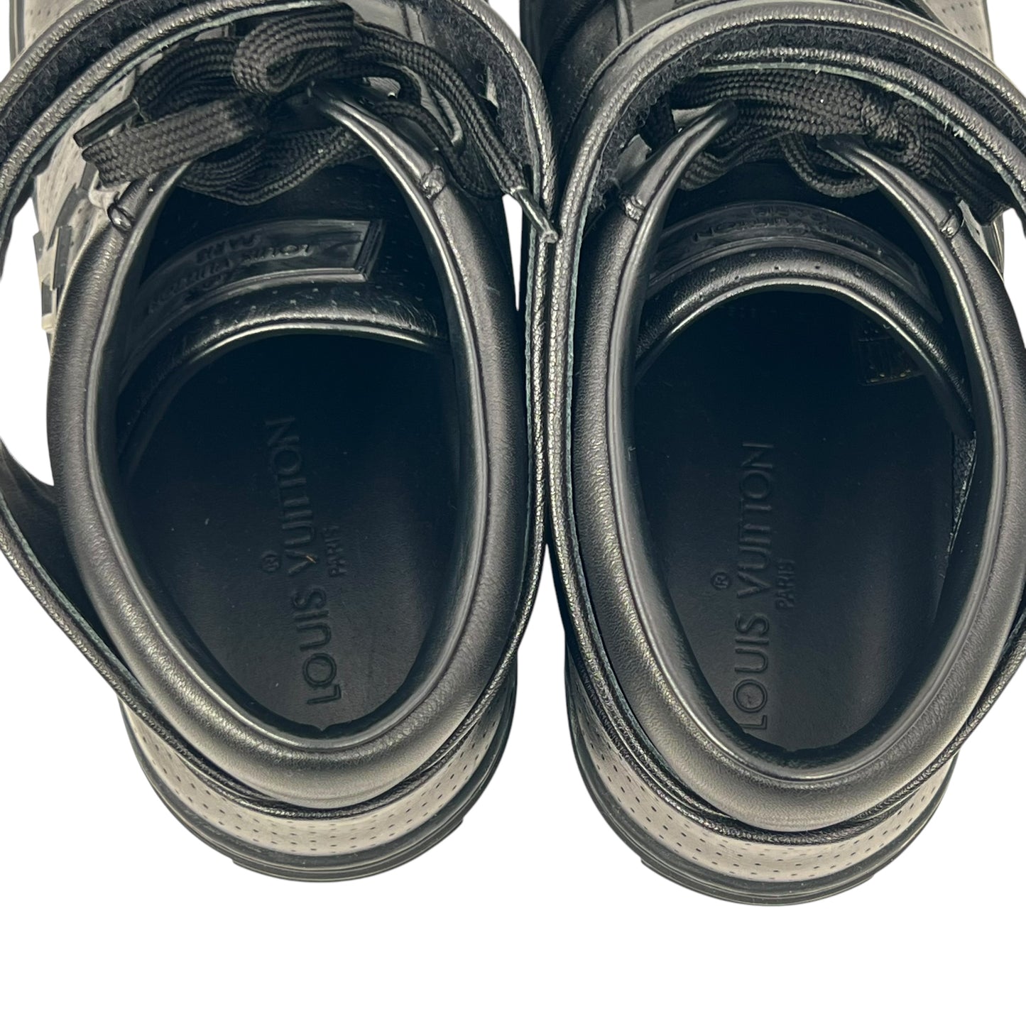 Louis Vuitton Black Leather Sneakers for Men - Black 