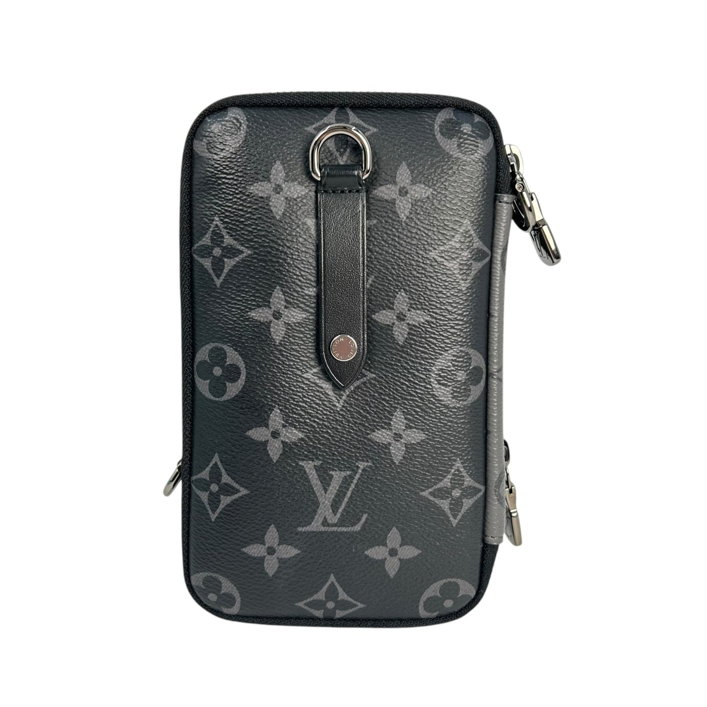 Louis Vuitton Monogram Eclipse Reverse Double Phone Case Shoulder Bag - Black 