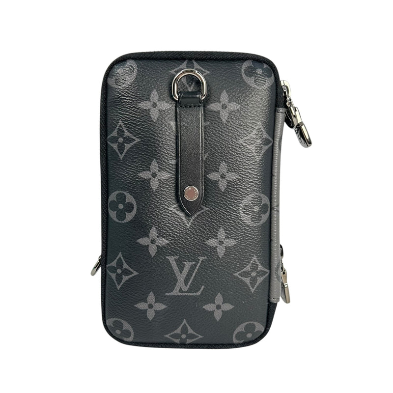 Louis Vuitton Monogram Eclipse Reverse Double Phone Case Shoulder Bag - Black 