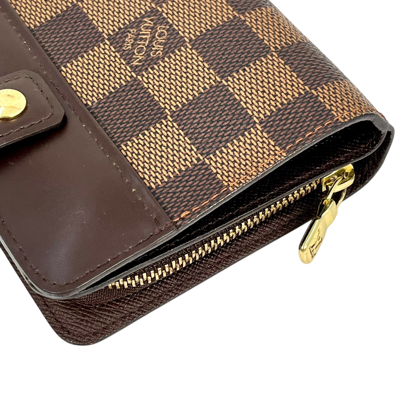 Louis Vuitton Damier Zip Bifold Compact Wallet - Brown 