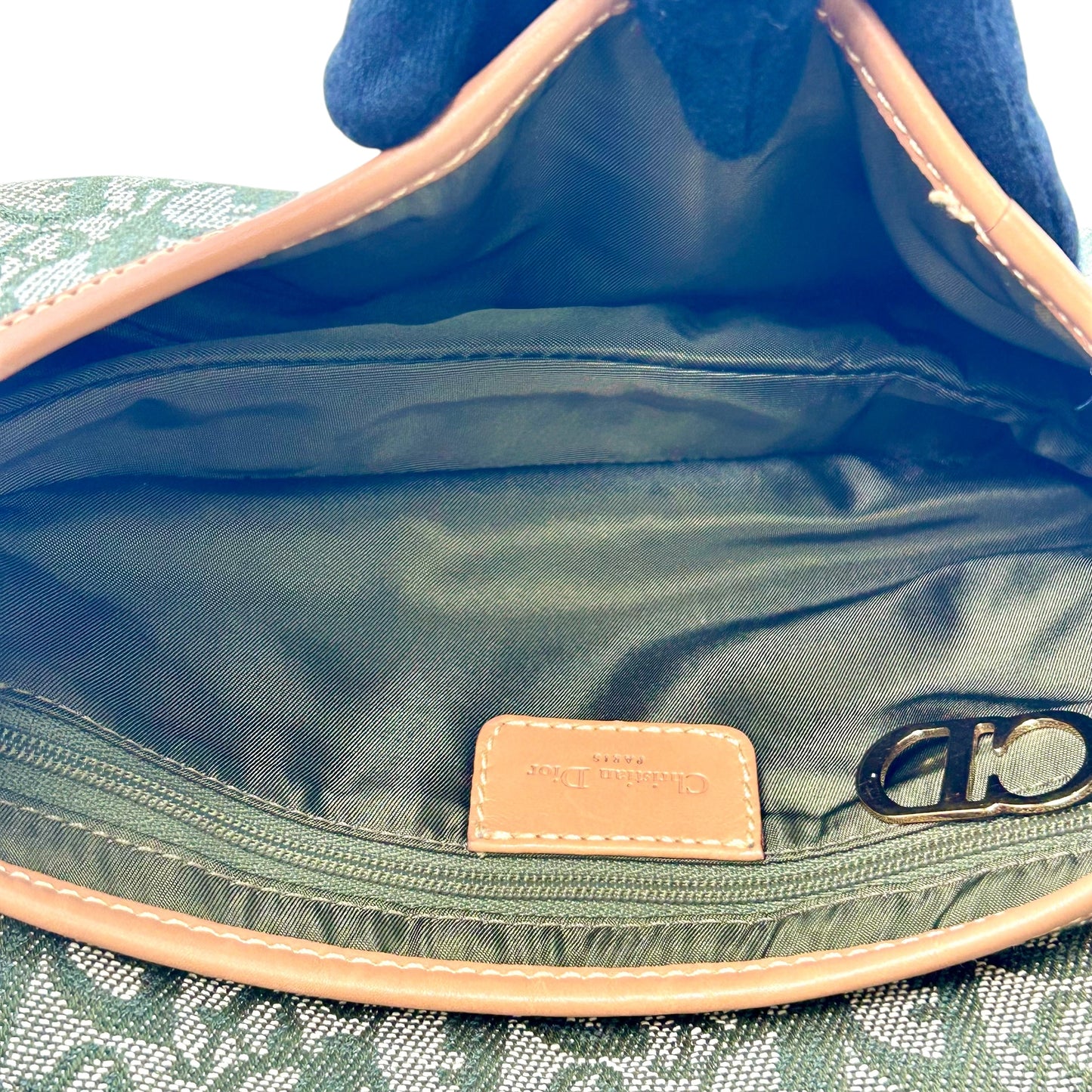 Dior サドル トロッター キャンバス ハンドバッグ ショルダーバッグ - カーキ × ベージュ