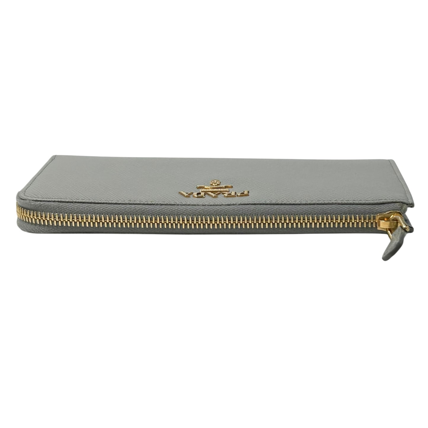 PRADA Saffiano Leather Long Wallet - Grey 