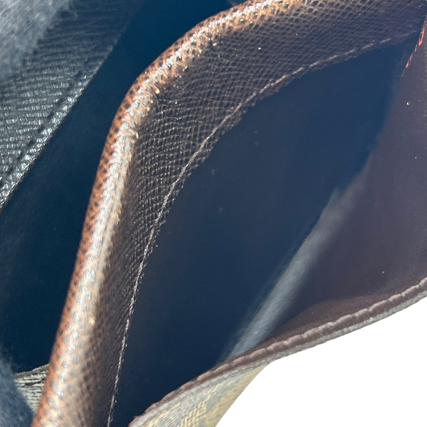 Louis Vuitton Damier Porte Monnaie Plat Bi-fold Compact Wallet - Dark Brown 