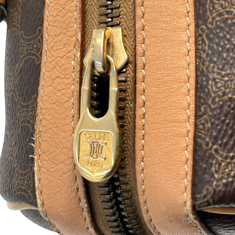 CELINE Macadam Boston Canvas Handbag - Brown 