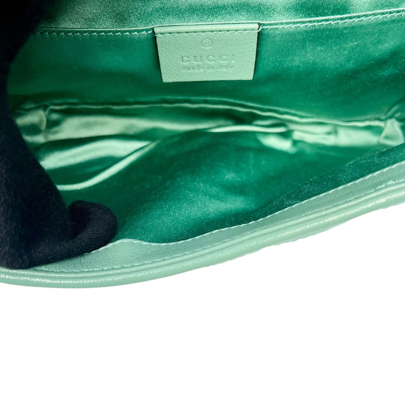 GUCCI GG Marmont Mini Sequin Shoulder Bag - Mint Green 