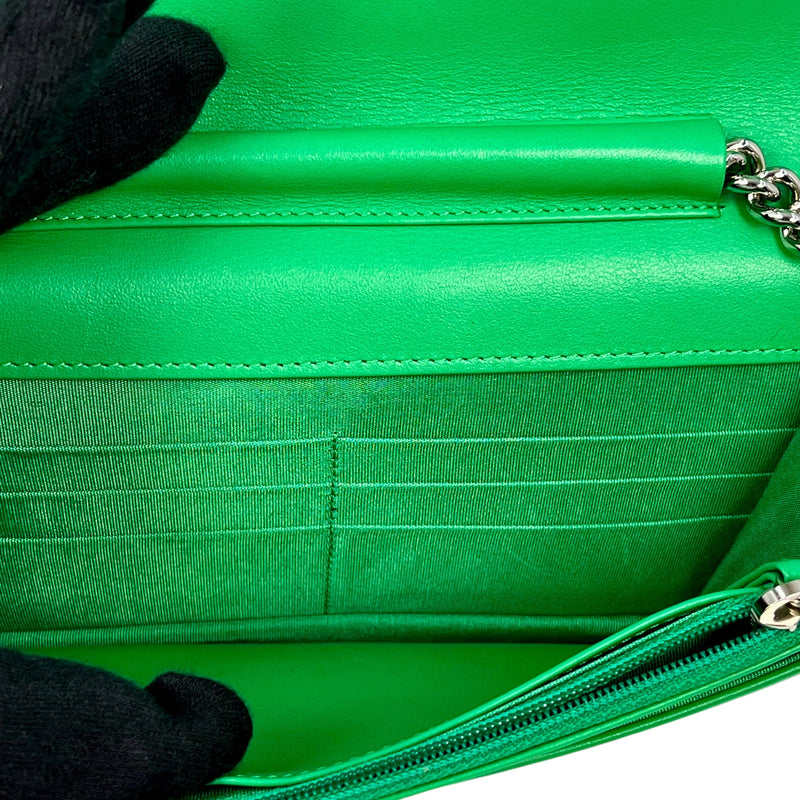 CHANEL Boy Chanel Caviar Leather Chain Wallet Shoulder Bag - Green 