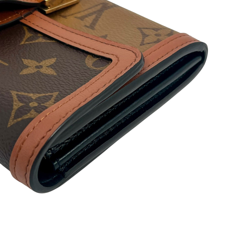 Louis Vuitton Monogram Canvas Reverse Portefeuille Sarah Dauphine Long Wallet - Brown 