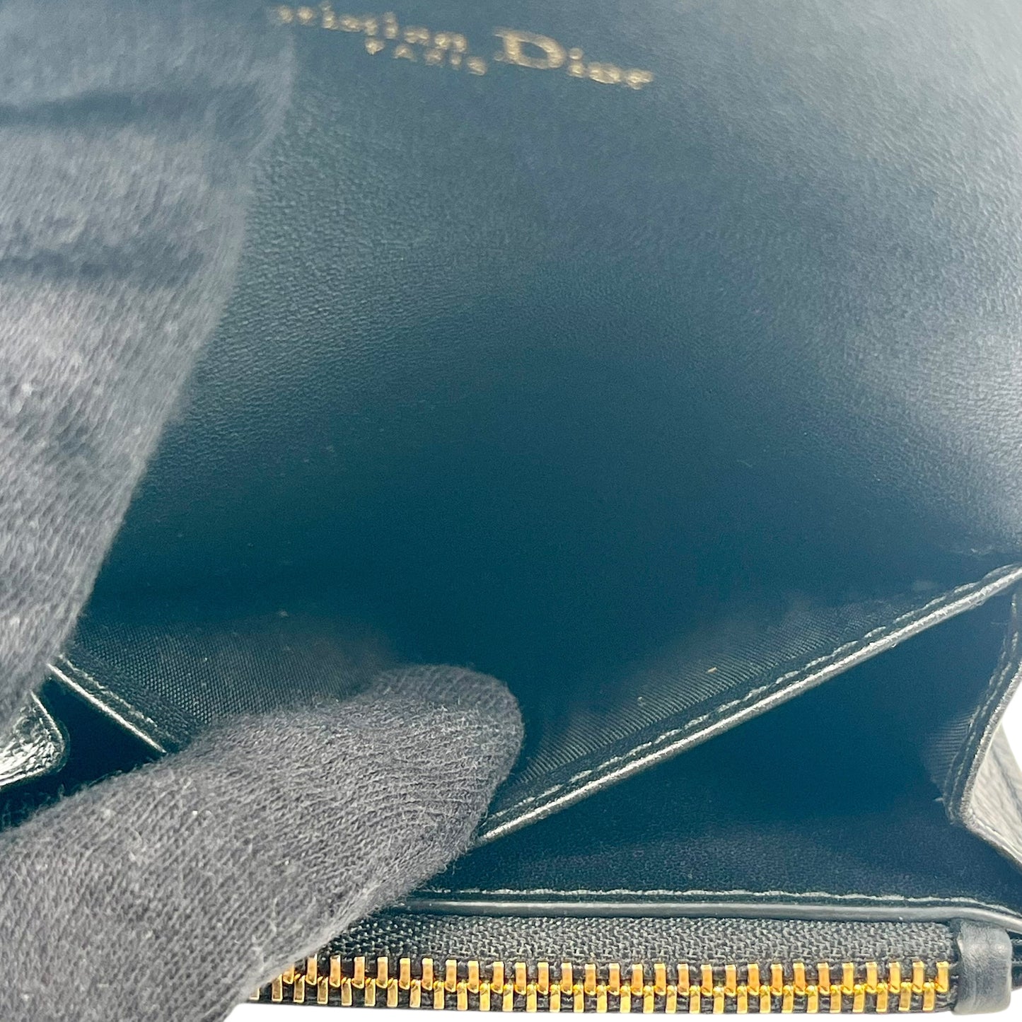 Dior Caro XS Bifold Compact Wallet - Black