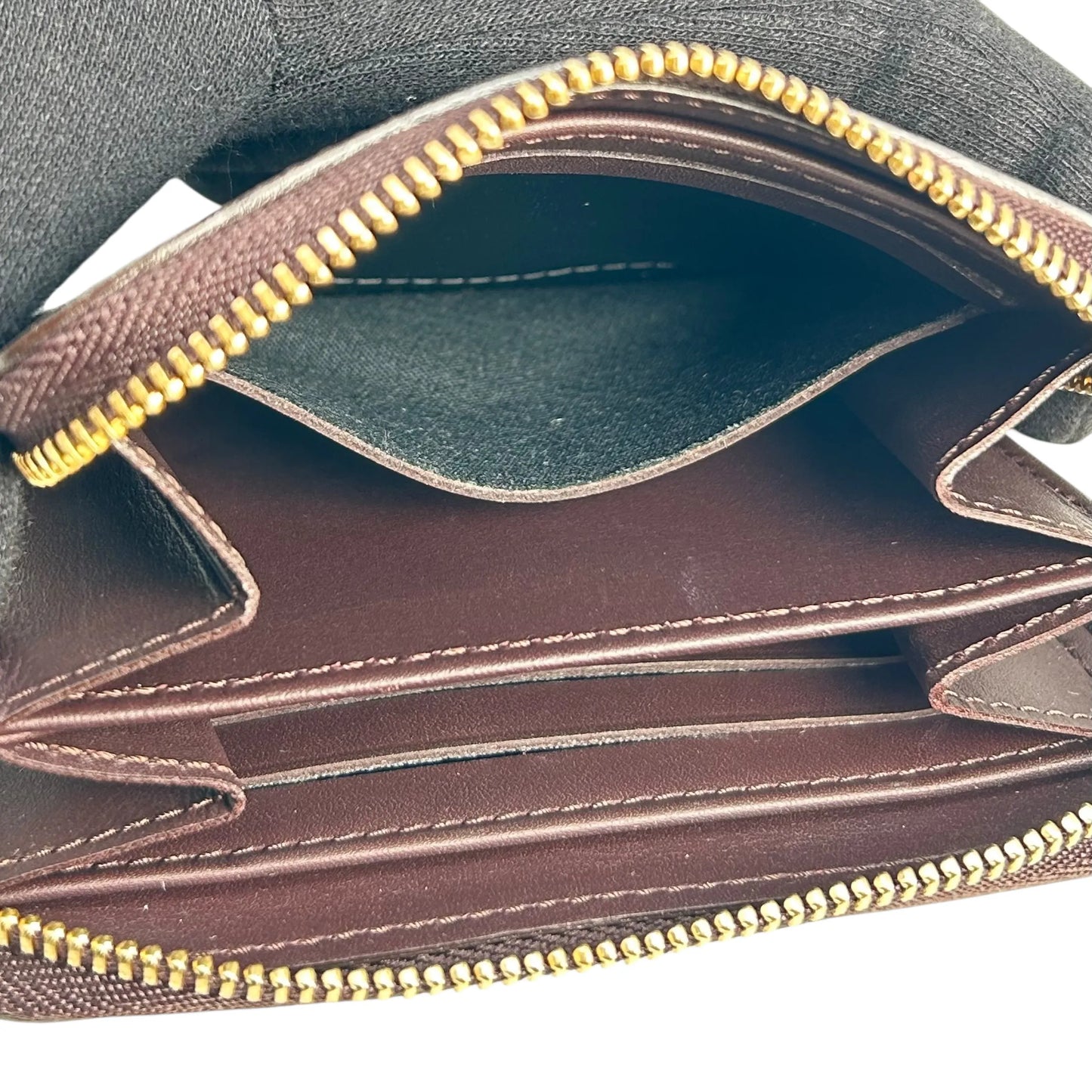 Louis Vuitton Vernis Zippy Card Case Bifold Compact Wallet - Dark Brown 