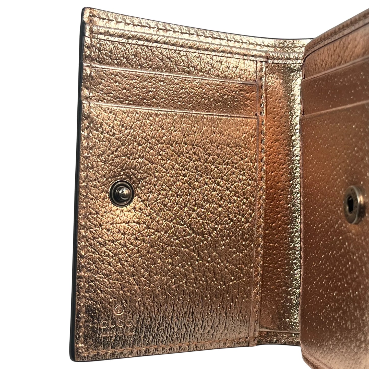 GUCCI Dionysus Bifold Compact Wallet - Pink Gold 