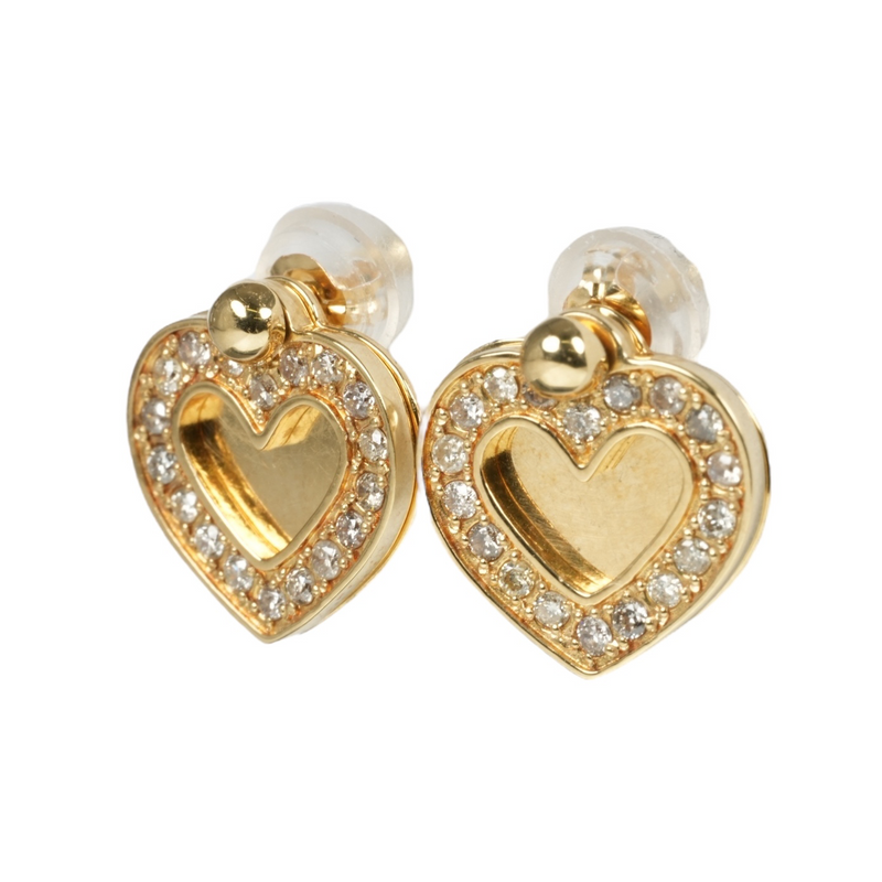 Diamond Heart Earrings - 18KYG - 06796 