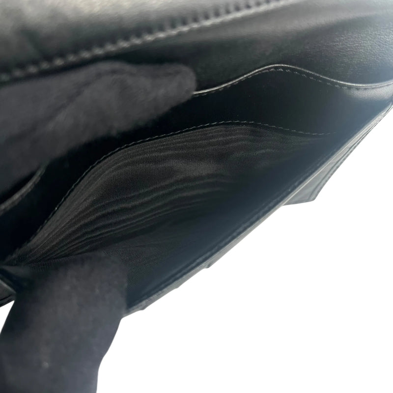 CHANEL Caviar Skin Coco Mark Tri-fold Compact Wallet - Black 