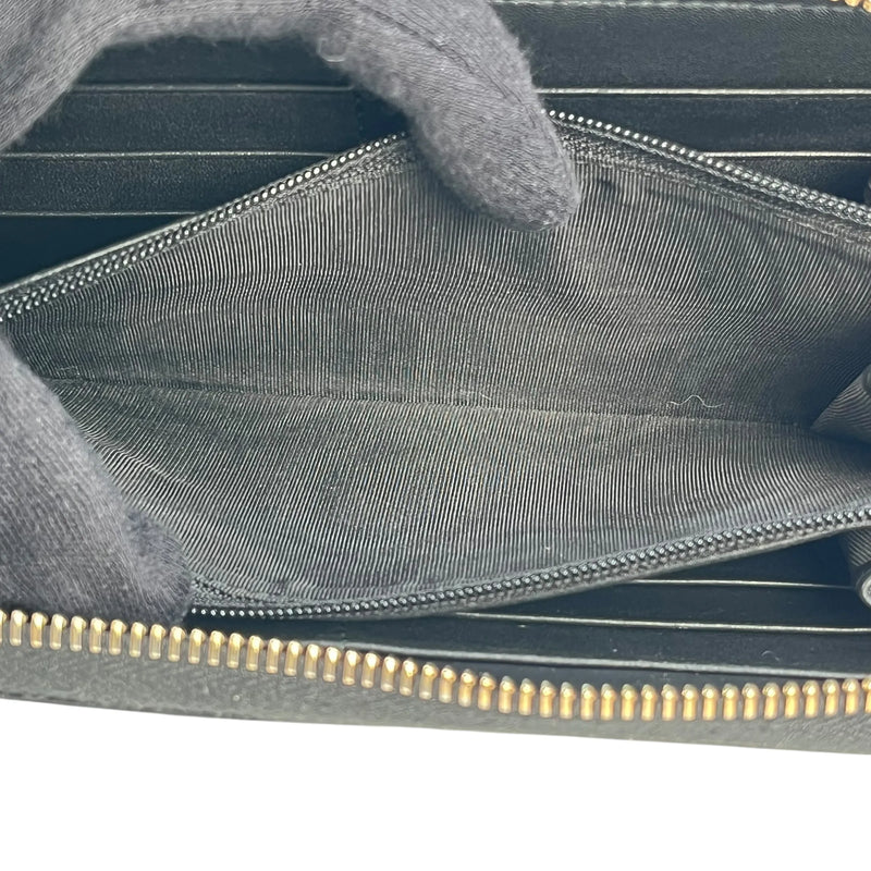 GUCCI Micro Guccissima Round Zip Long Wallet - Black 