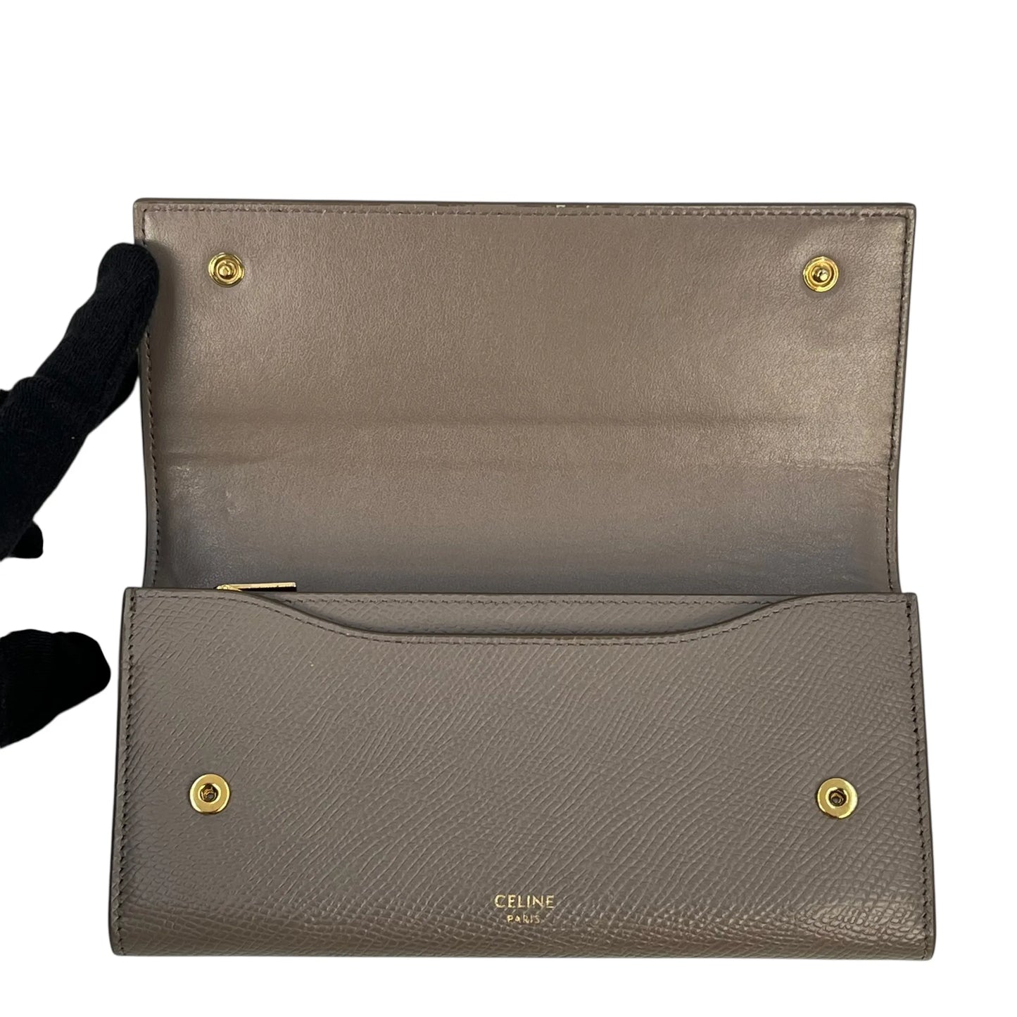 CELINE Large Flap Long Wallet - Gray 