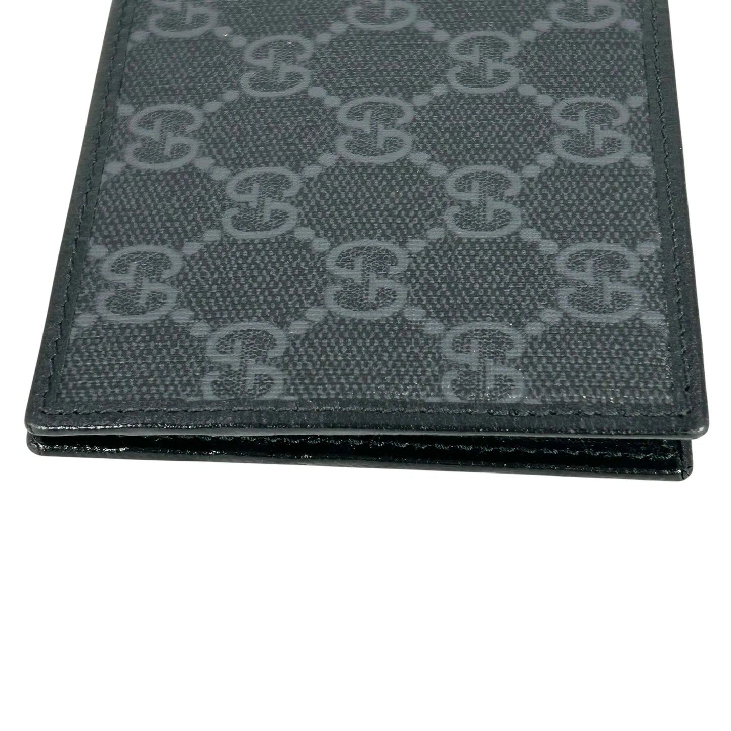 GUCCI Interlocking G GG Supreme Money Clip Compact Wallet - Black 