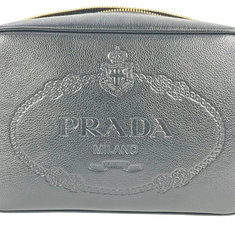 PRADA Saffiano Leather Shoulder Bag - Black 