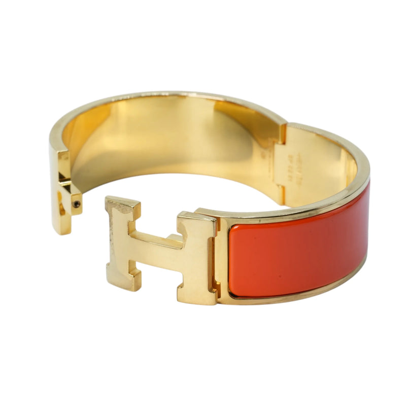 Hermès クリッククラックH エナメル GM ブレスレット アクセサリー - オレンジ