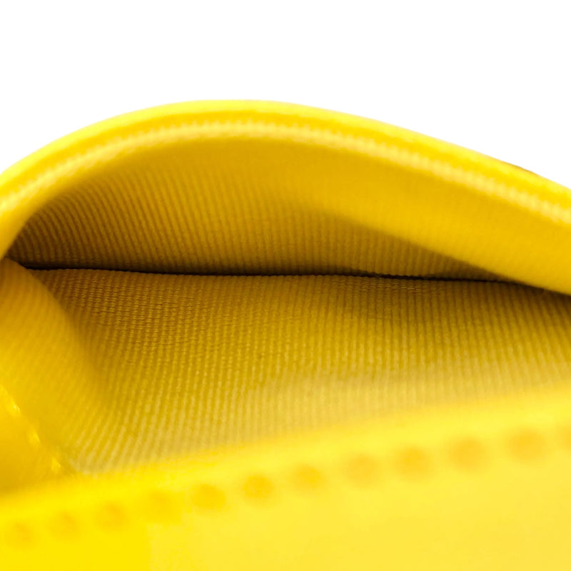 CHANEL Caviar Leather Matelasse Tri-Fold Compact Wallet - Yellow 