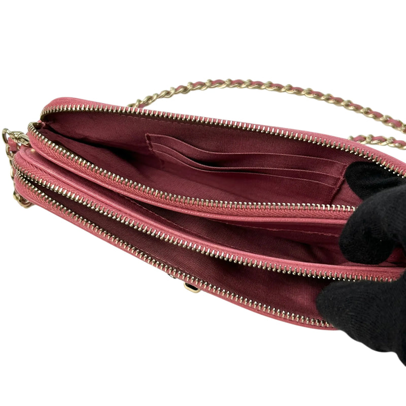 CHANEL Materasse Caviarskin Chain Wallet - Pink - 31343 