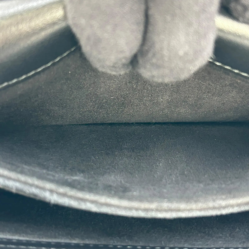 Christian Dior Jolie Top Handle Bag Calfskin Hand Bag Shoulder Bag - Black 