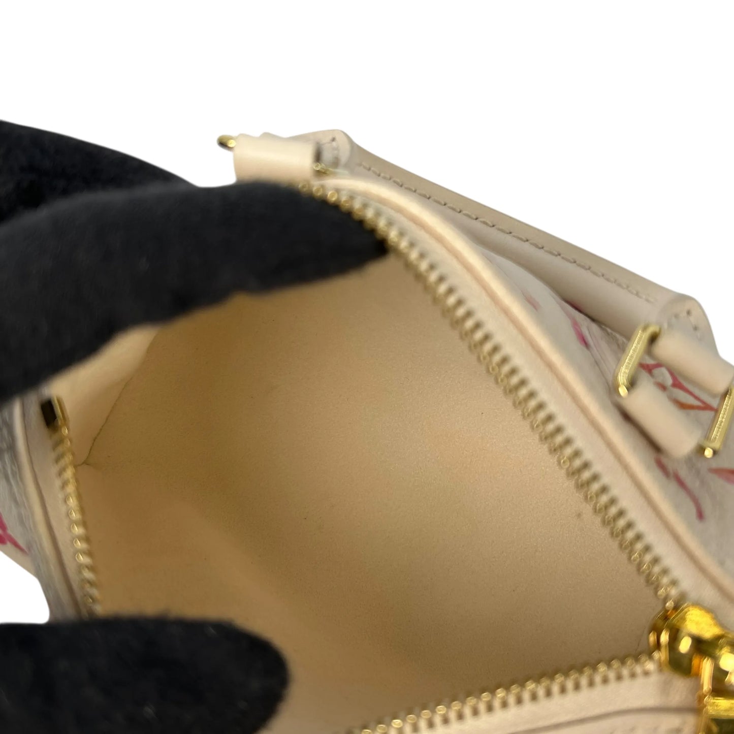 LOUIS VUITTON Nano Speedy Monogram Empreinte Handbag/Shoulder Bag - White 