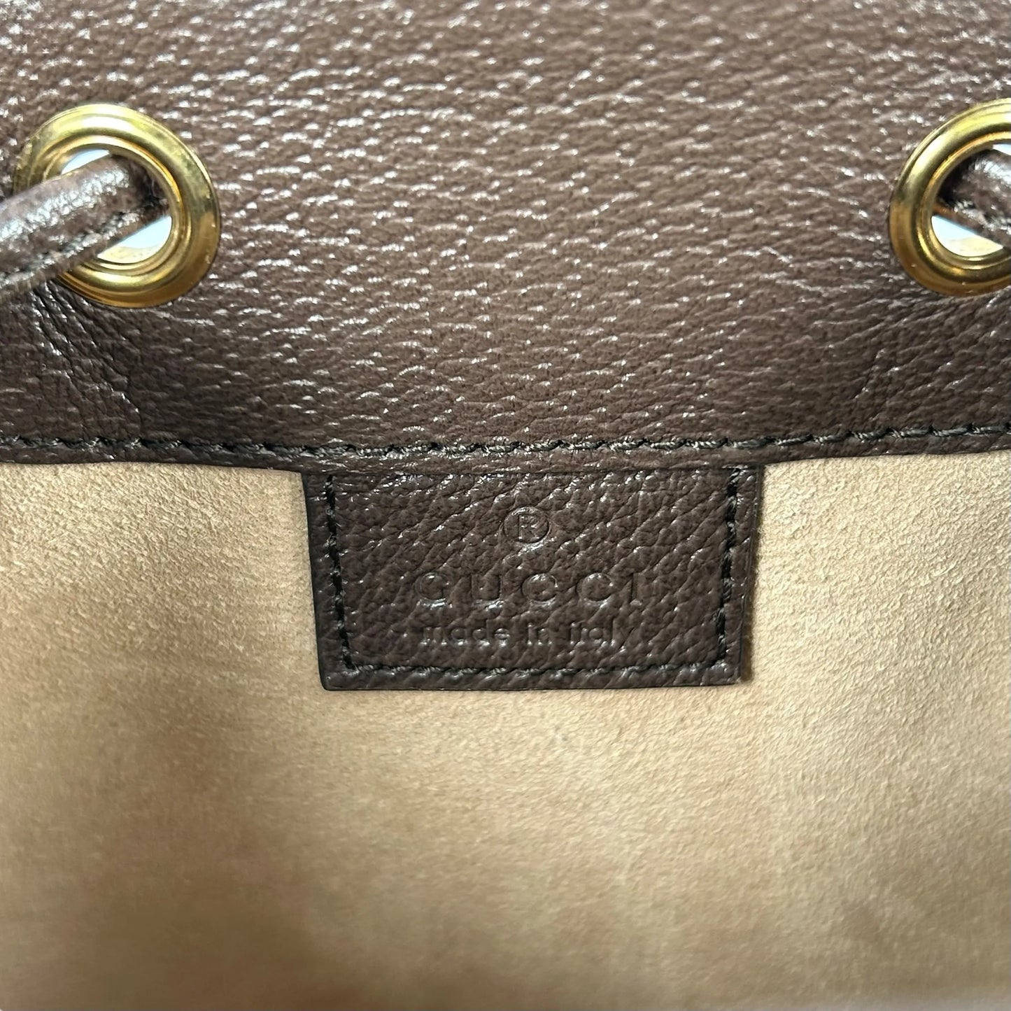 GUCCI オフィディア GGスプリーム キャンバス ミニ バケットバッグ - ブラウン