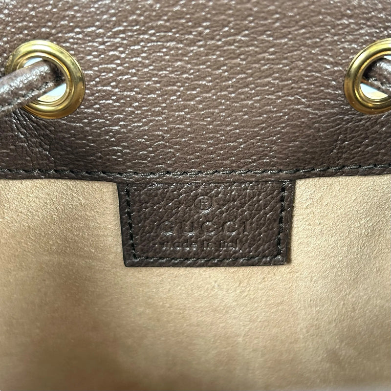 GUCCI オフィディア GGスプリーム キャンバス ミニ バケットバッグ - ブラウン