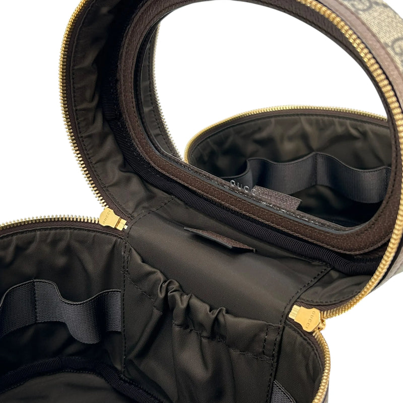 GUCCI オフィディア GGスプリーム キャンバス コスメティックケース ハンドバッグ - ブラウン