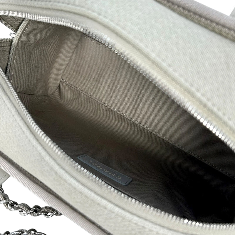 CHANEL Deauville Bowling Canvas Handbag/Shoulder Bag - Beige 
