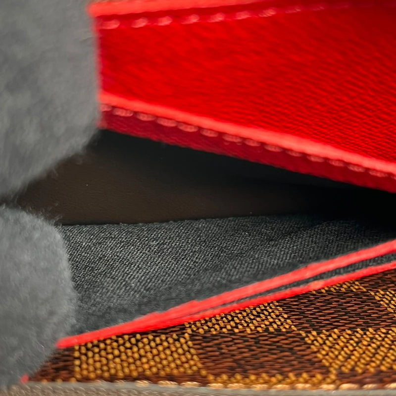 Louis Vuitton Damier Ebene Round Zip Long Wallet - Brown 