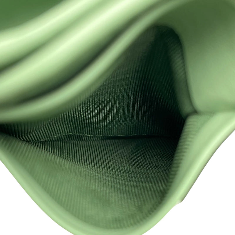 PRADA Saffiano Leather Tri-fold Compact Wallet - Green 