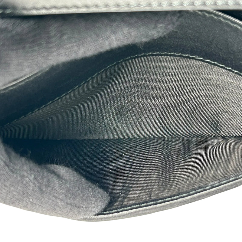 BOTTEGA VENETA Intrecciato Leather Bi-fold Long Wallet - Black 