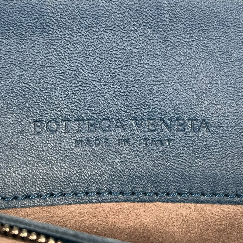 BOTTEGA VENETA Intrecciato Leather Shoulder Bag - Navy 