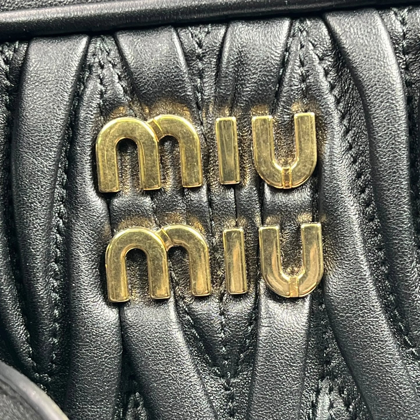 MIUMIU Matelasse Leather Second Bag Handbag - Black