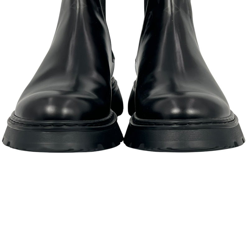 Louis Vuitton Black Leather Boots Men's Shoes - Black 