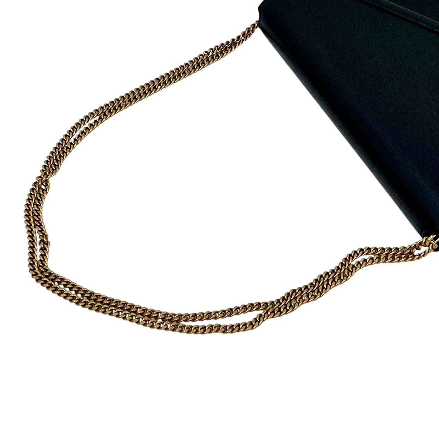 Saint Laurent カサンドラ レザー チェーン ショルダーバッグ - ブラック