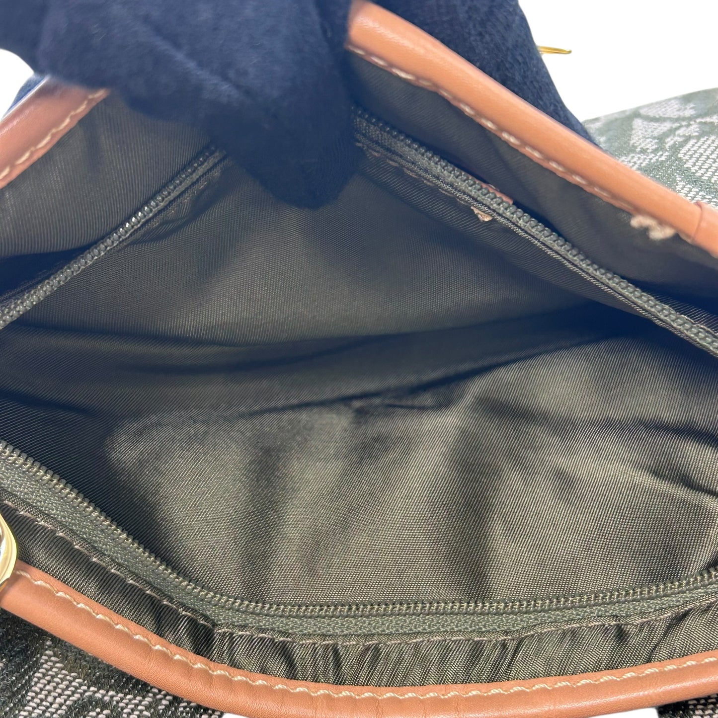 Dior サドル トロッター キャンバス ハンドバッグ ショルダーバッグ - カーキ × ベージュ