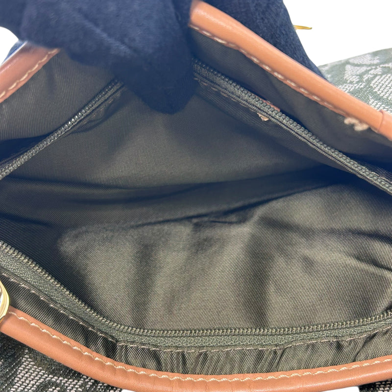 Dior サドル トロッター キャンバス ハンドバッグ ショルダーバッグ - カーキ × ベージュ