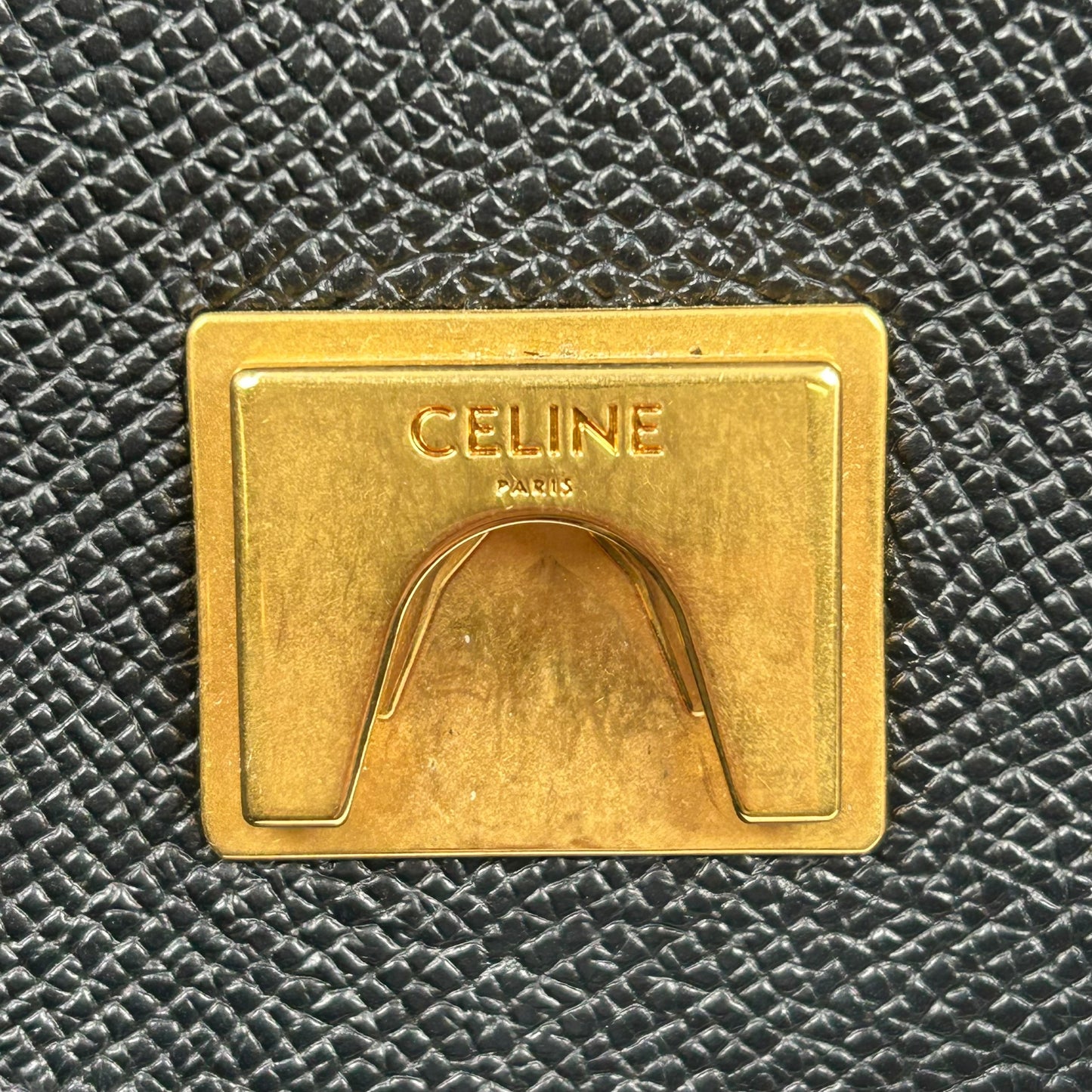 CELINE Leather Micro Beret Handbag/Shoulder Bag - Black 