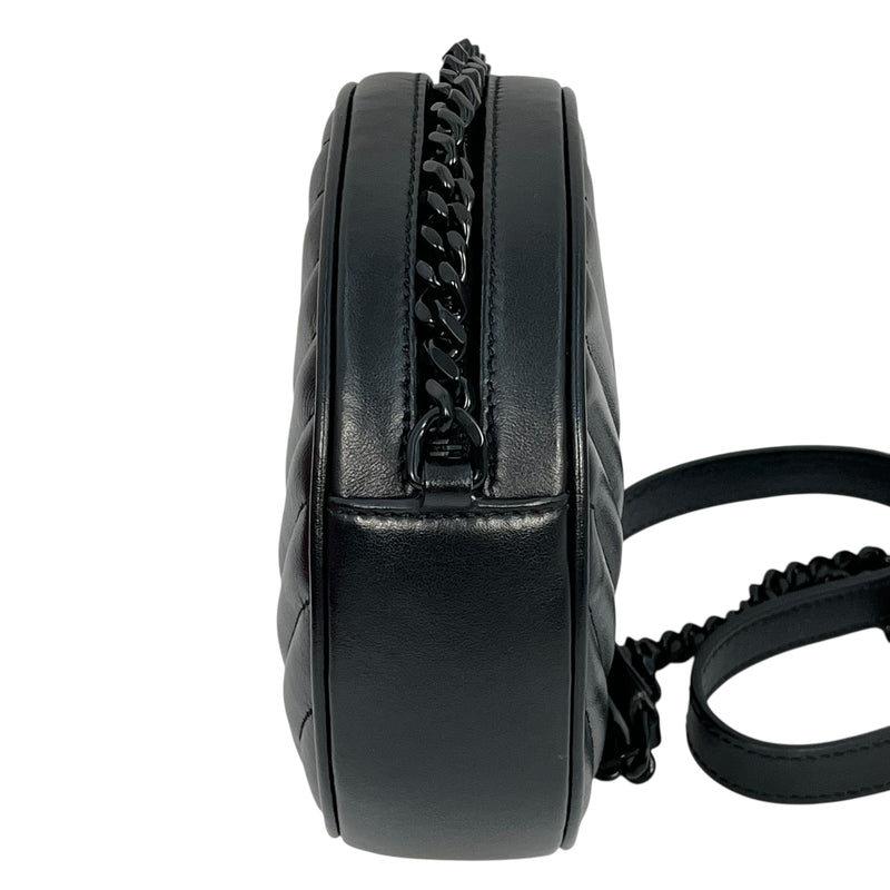 Saint Laurent Vinyl Mini Chain Shoulder Bag - Black 