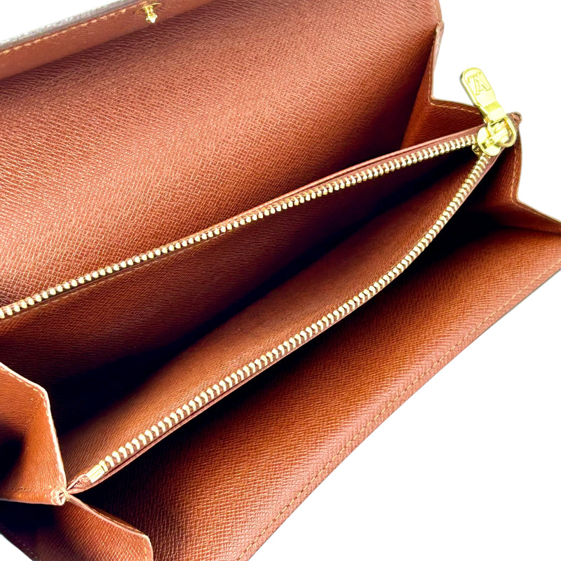 Louis Vuitton モノグラム キャンバス ポルトモネクレディ 長財布 - ブラウン