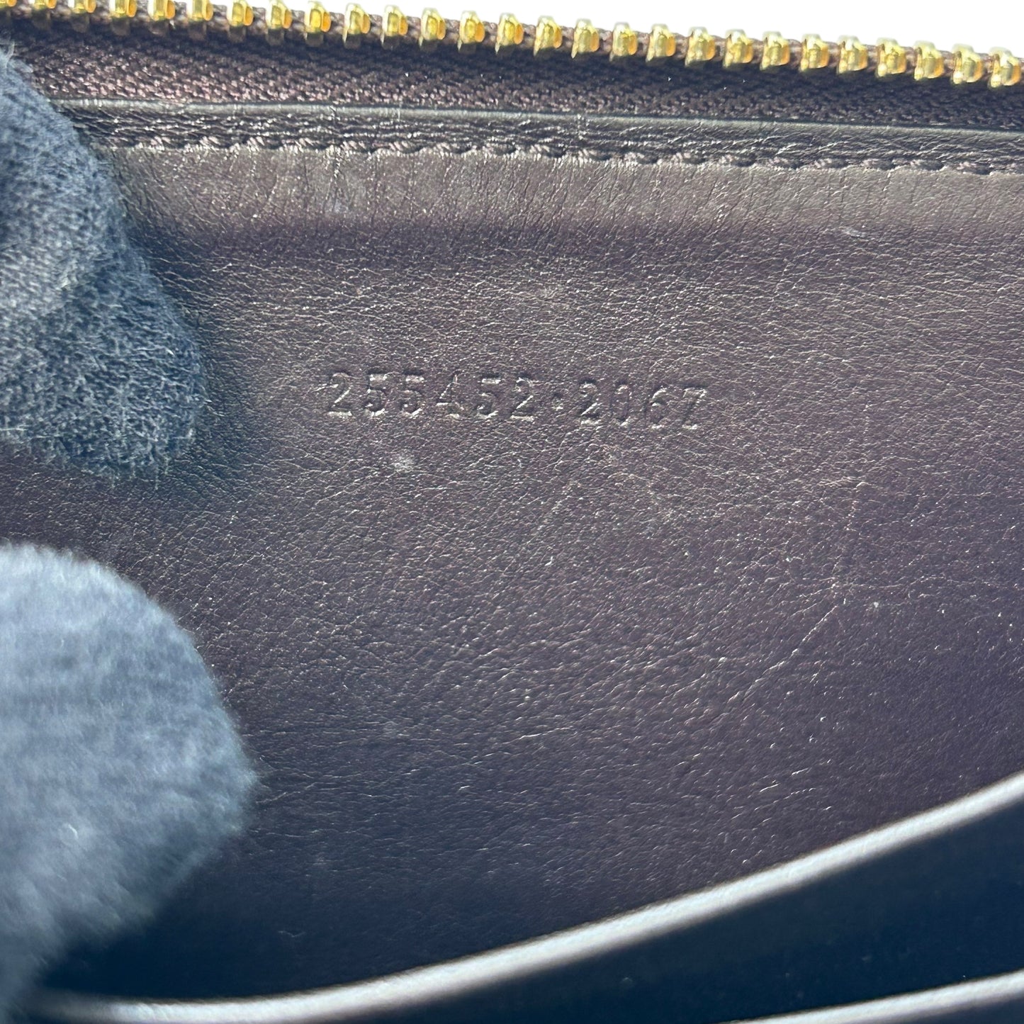 GUCCI Guccissima Card Case Compact Wallet - Dark Brown 