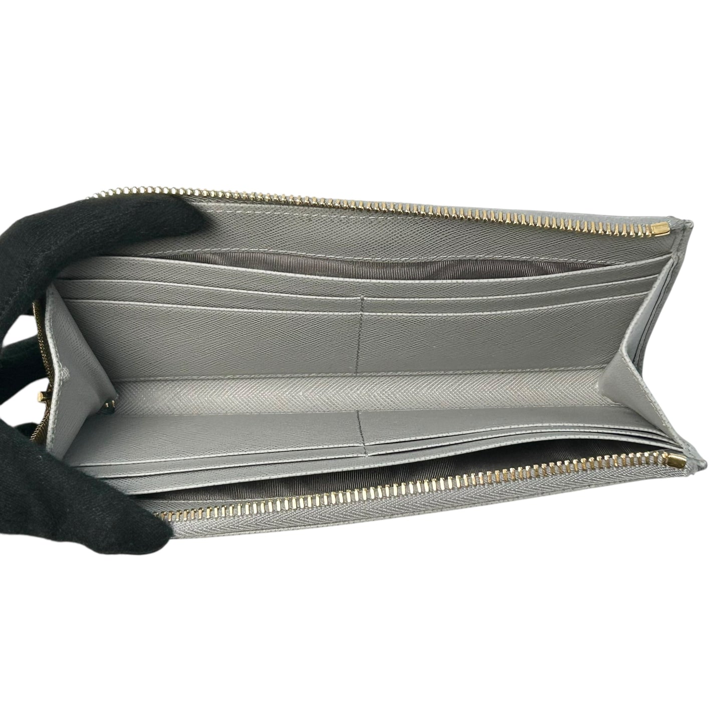 PRADA Saffiano Leather Long Wallet - Grey 