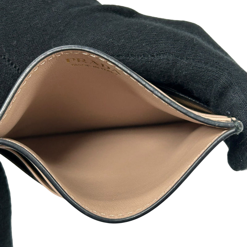 PRADA Saffiano Card Case - Pink and Black 