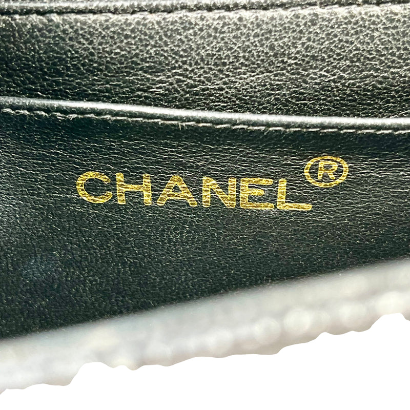 CHANEL マドモアゼル キャビアスキン ハンドバッグ - ブラック